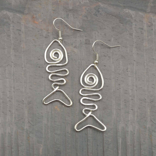 Silver Plated Earrings - 417 Fish