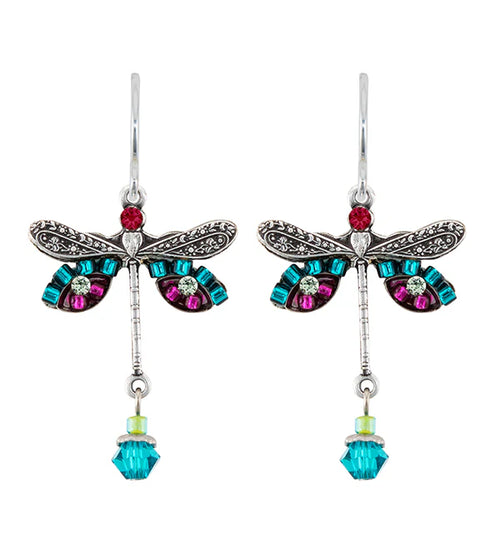 6625-TEAL Dragonfly Earrings - Teal