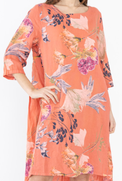 Floral Linen Dress 72142L8