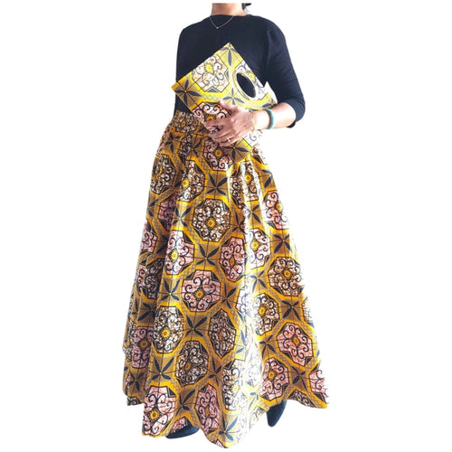 1003 Combo Wax Dye Long Skirt