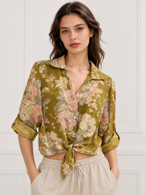 2202/1 Linen Floral Top