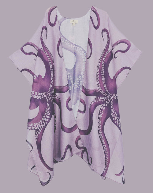 Grey-Purple Octopus Kimono 62798