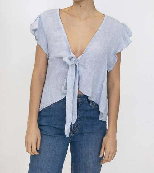 11895 Linen Vest Tie Top