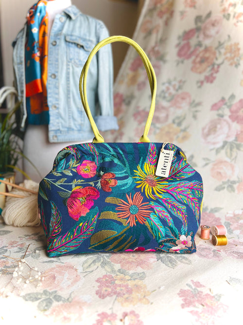 Flora Molly: Modern Tapestry Doctor Bag w/ Metal Snap Frame