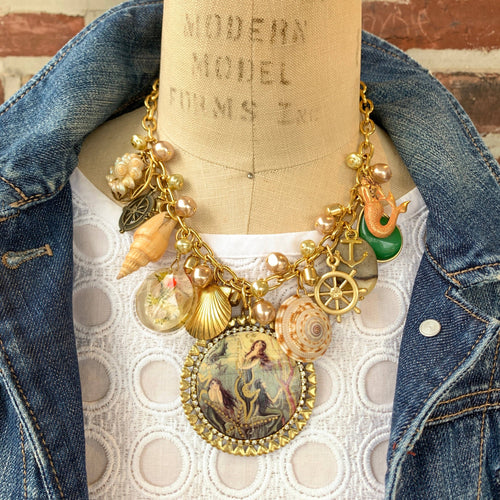 Vintage Mermaids Charm Necklace