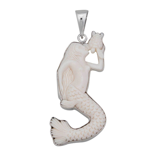 Sterling Silver Bone Mermaid Pendant SP-6414