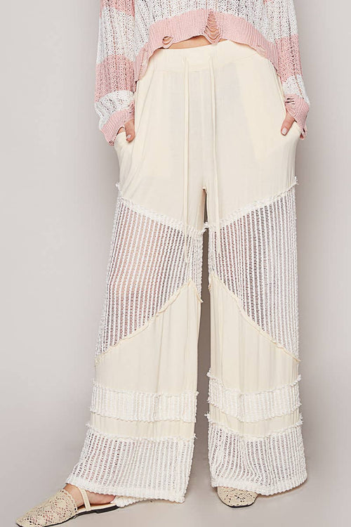 Contrast Knit Culottes Pants FKP96