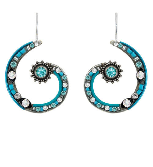 7856-ICE Spiral Earrings-Ice