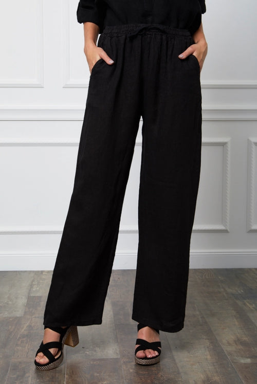 100% Linen Drawstring Pants- 30132