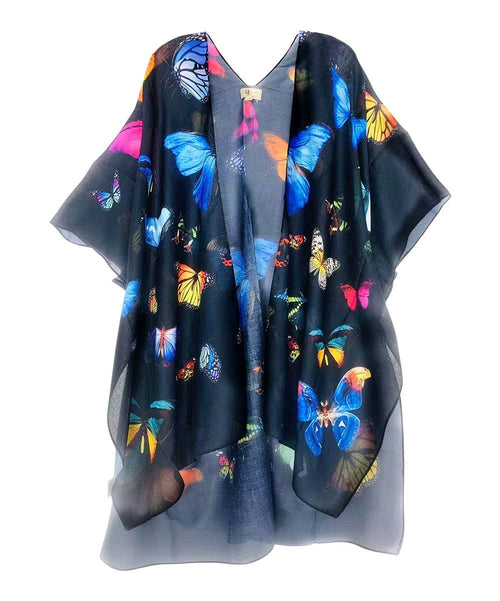 Kimono 8110107 Black Multi Butterfly