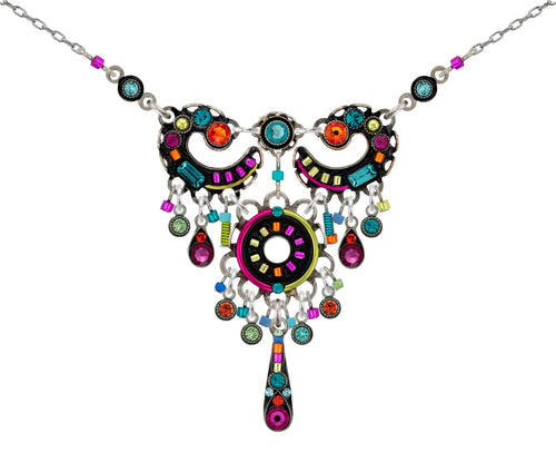 9159 - MC Spiral Waterfall Necklace-Multicolor
