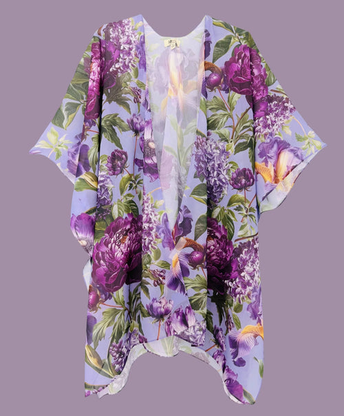 JC Sunny Kimono 91740 Purple Peony and Iris