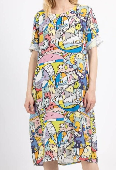 2822 Linen Art Dress