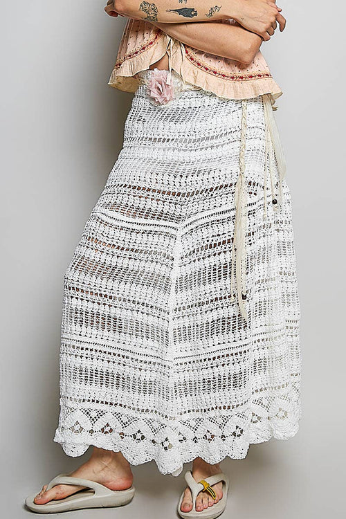 Lining Crochet Roomy Fit Woman Maxi Skirts