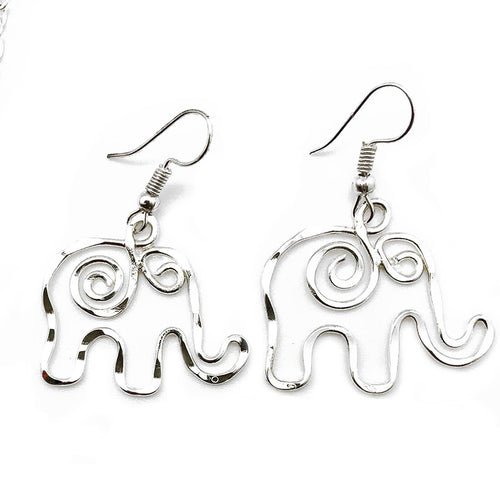 Silver Plated Earrings - Smaller Size Elephant