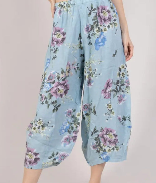 75096 Floral Linen Pants