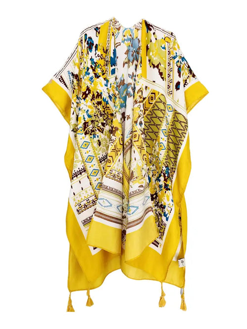JC Sunny Kimono 83378 Yellow Blue
