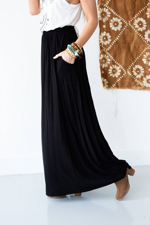 Three Bird Nest The Perfect Pocketed Maxi Skirt - Black