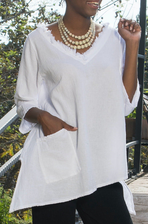 Zoe Top - Looser Fitting Comfort 100% Cotton Gauze