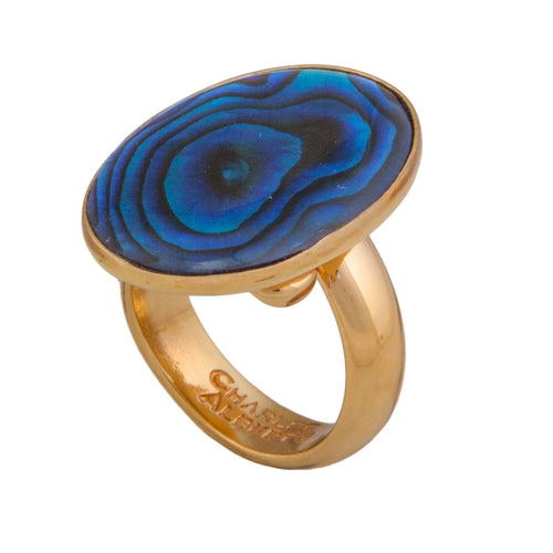 Alchemia Blue Abalone Adjustable Ring | Charles Albert Jewelry R3201-B