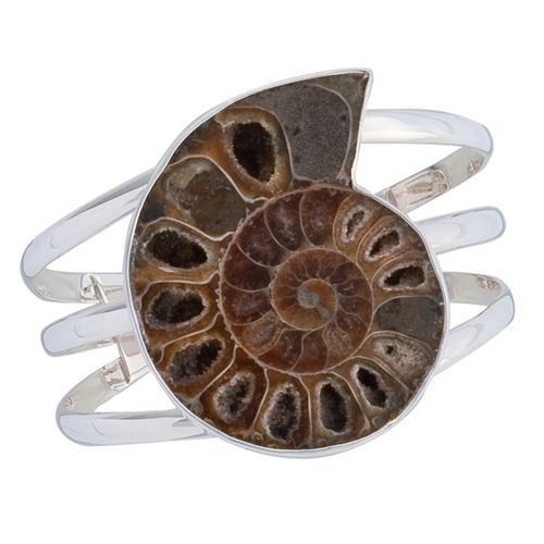 Sterling Silver Ammonite Multi-Band Cuff B4170