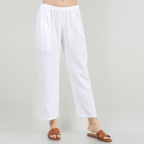 Brenda- Basic Ankle Length Tapered Pant With Pockets