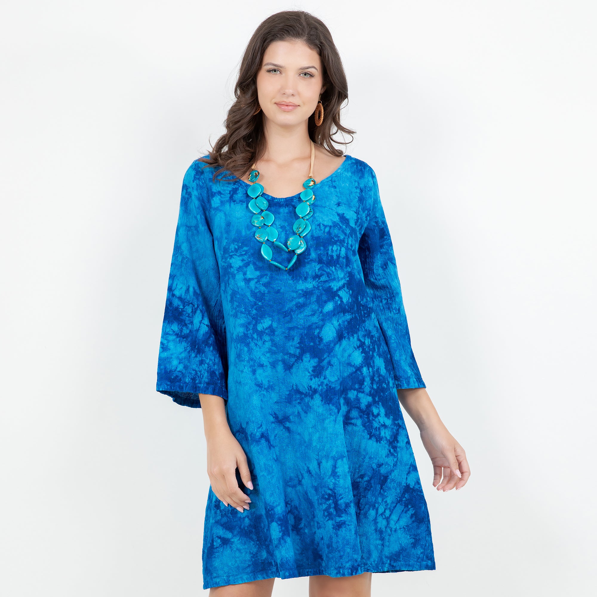 Sheila Flared Sleeve Tunic Long Top/Dress Cottonways Sheila Flared Sleeve Tunic Long Top/Dress Cottonways