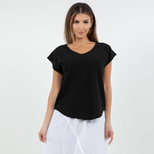Meagan Short Sleeve Top 100% Cotton Gauze