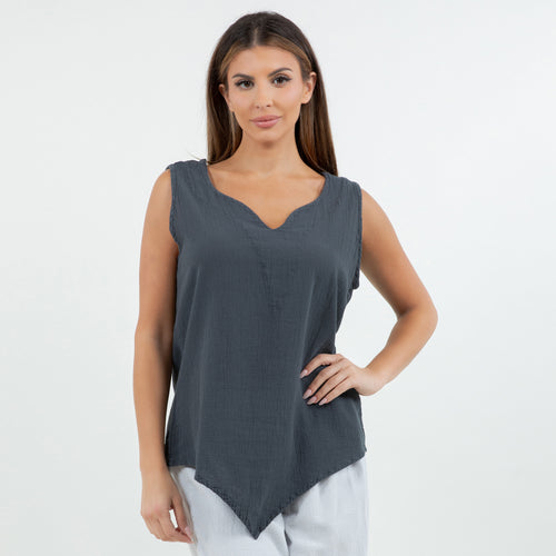 Nancy - Flattering Tank in 100% Cotton Gauze