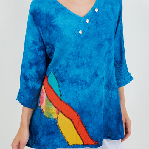 Lucia Applique Top  100% Cotton Gauze