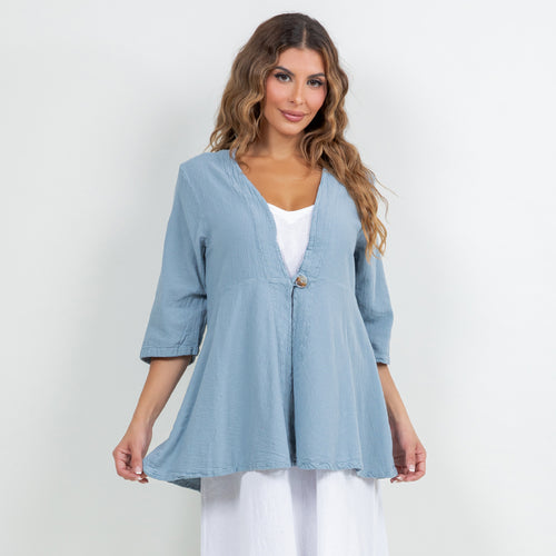 Chinatown Elbow Length Cotton Gauze Jacket