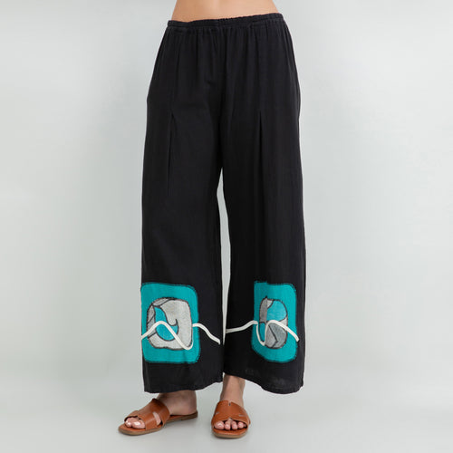 Chelle Artistic Wide Leg Pant - Handpainted Accents