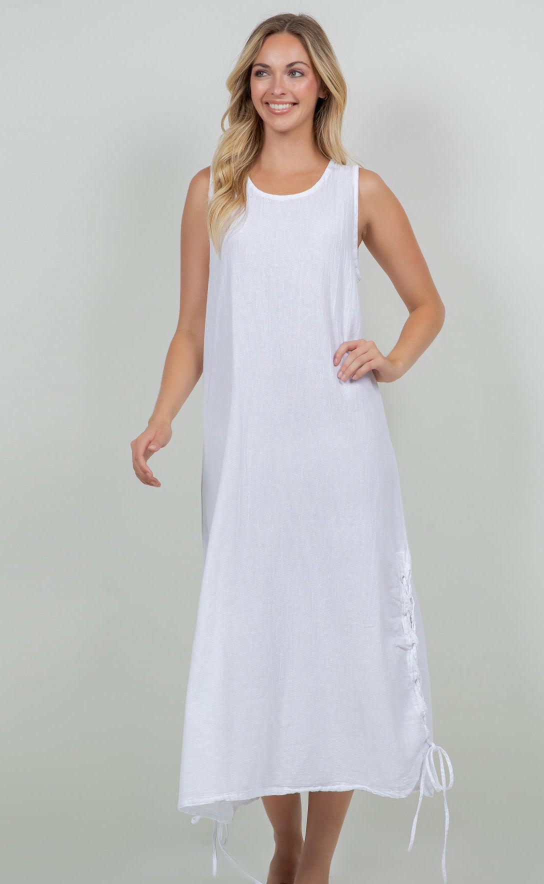 white christmas dresses Romantic Dress Cotton Linen Natural, 3 Sizes main image 1