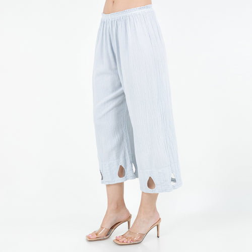 Brazil Keyhole Teardrop Detailed Pants - 100% Cotton Gauze