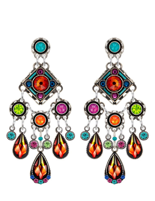 E351P MC Contessa Chandelier Post Earrings-Multicolor