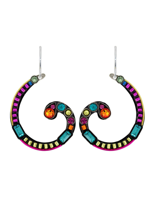 E461-MC Spiral Earrings-Multicolor
