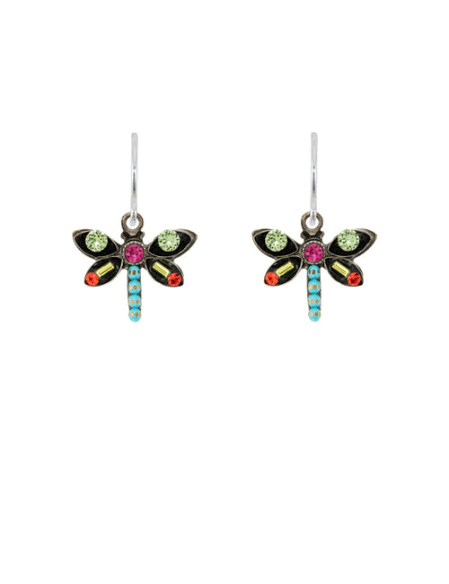 E597 PER Petite Dragonfly Earrings-Peridot
