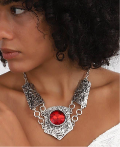 N Silver Plated Red Necklace 2010