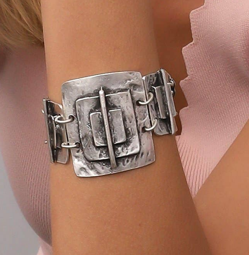 2339 Fine Silver Plated Hand Crafted Bracelet
