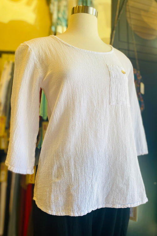 Leah Tuxedo Top with New Sale Colors! 100% Cotton Gauze