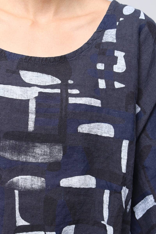 3811 Linen Geo Top