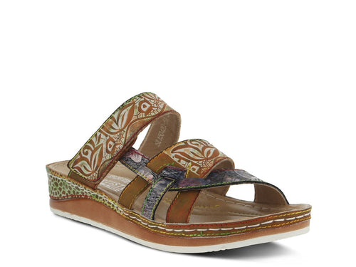 L'Artiste By Spring Step Caiman Wedge Sandal Camel