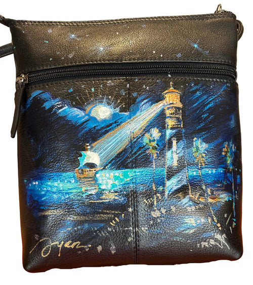 Lighthouse Hand Painted Purse