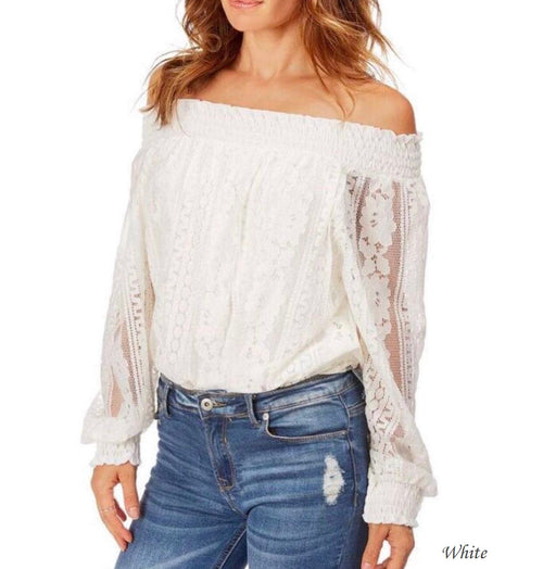 2072 Lacey Peasant Style Top