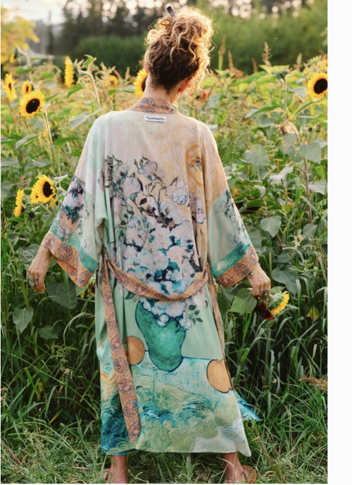 I Paint My Dream Van Gogh Opera Duster Kimono Robe