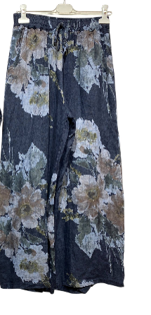 5299 Floral Linen Pants