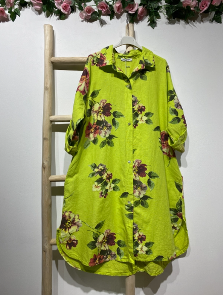 08981 Floral Linen Dress