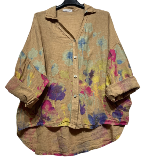 48902 Floral Linen Shirt