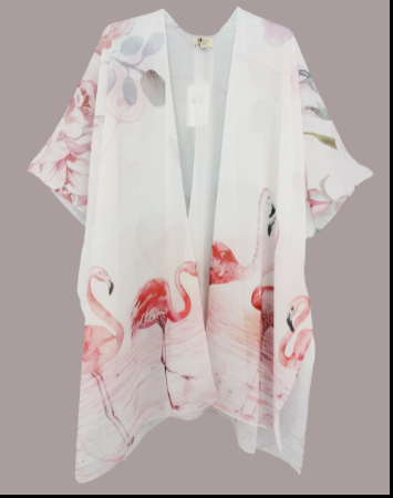 JC Sunny Kimono 91738 Pink Flamingo & Floral