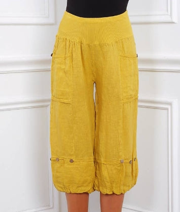 Linen Crop Pants 7194